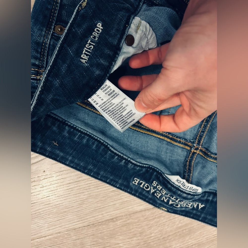 American Eagle Outfitters Men's Dark Blue Relaxed Jeans
